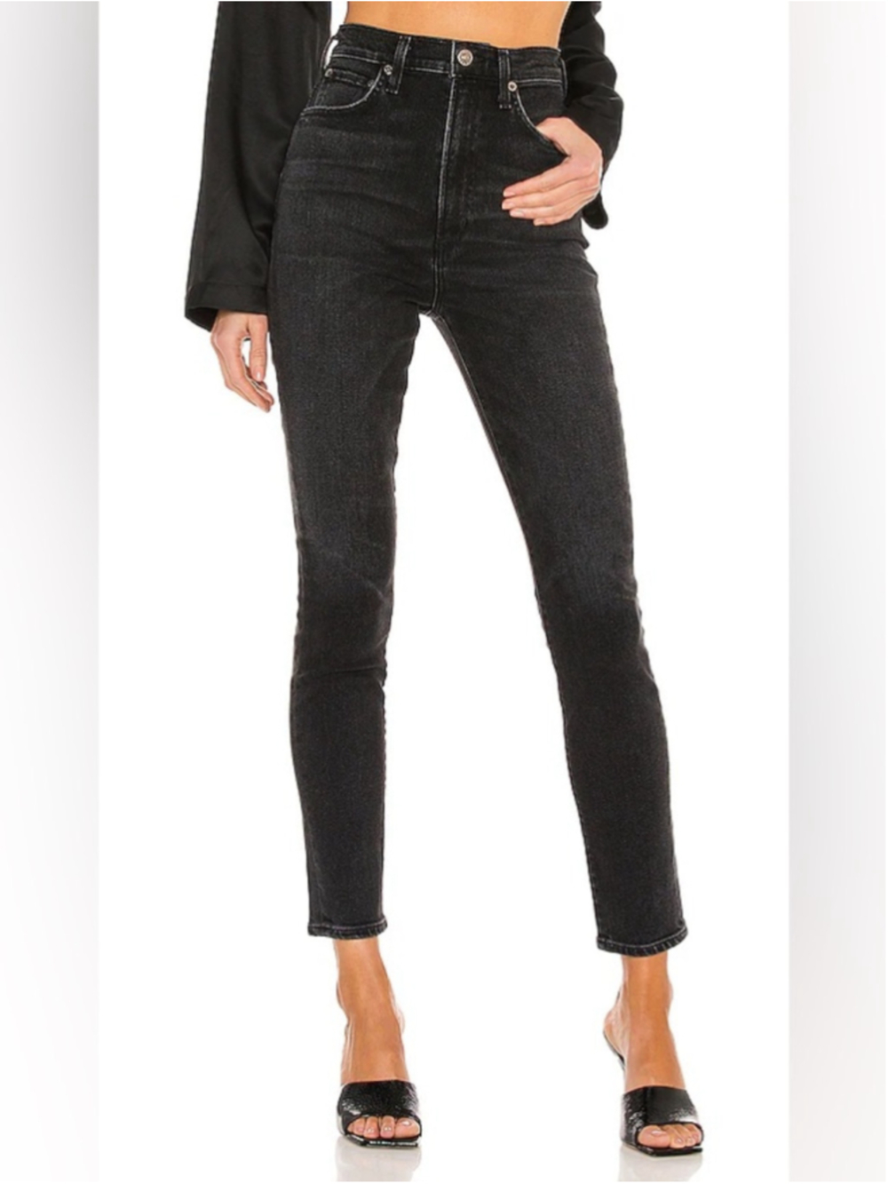 Agolde Pinch Waist Skinny Jeans Black Size 25